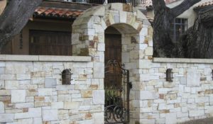 rock wall with archway