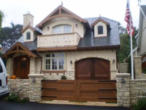 Carmel Stone front gate and garage