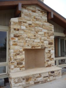 carmel stone fireplace